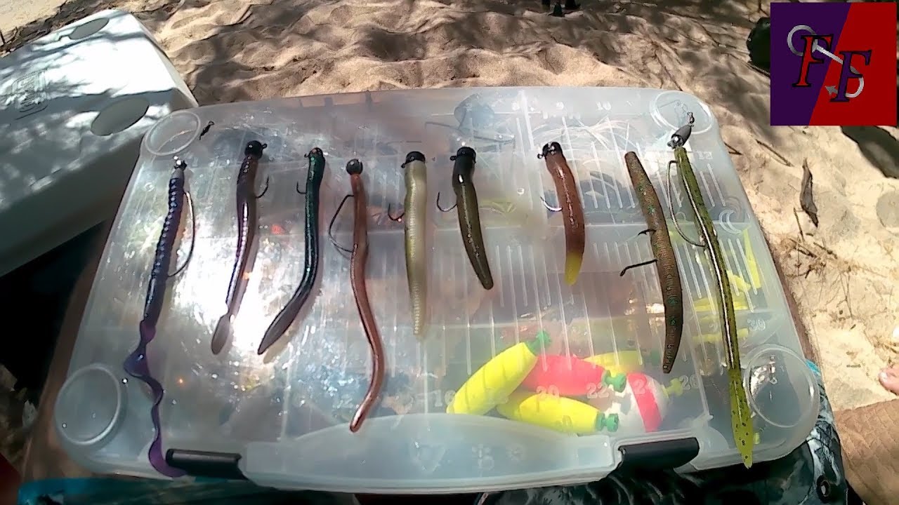 Trying plastic worms at Lake Mohave