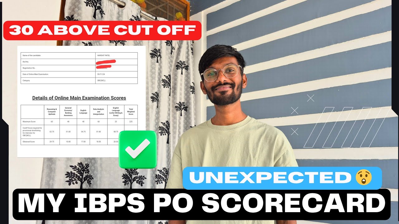 IBPS PO SCORECARD 30 marks above cut off🔥
