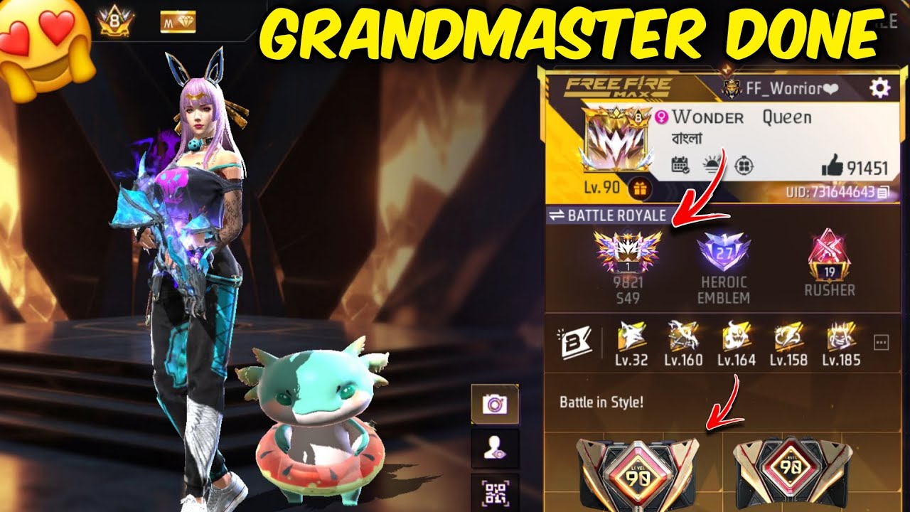 Fainly Grandmaster done ✅ Free Fire grandmaster 🥳