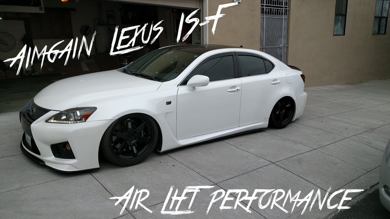 Finishing up Airlift airbag Air Suspension strut bagged install Aimgain Lexus IS-F