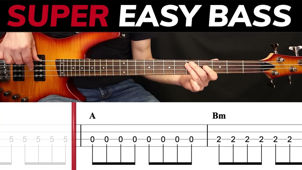 With Or Without You - U2 | BEGINNERS BASS | Scrolling Tabs