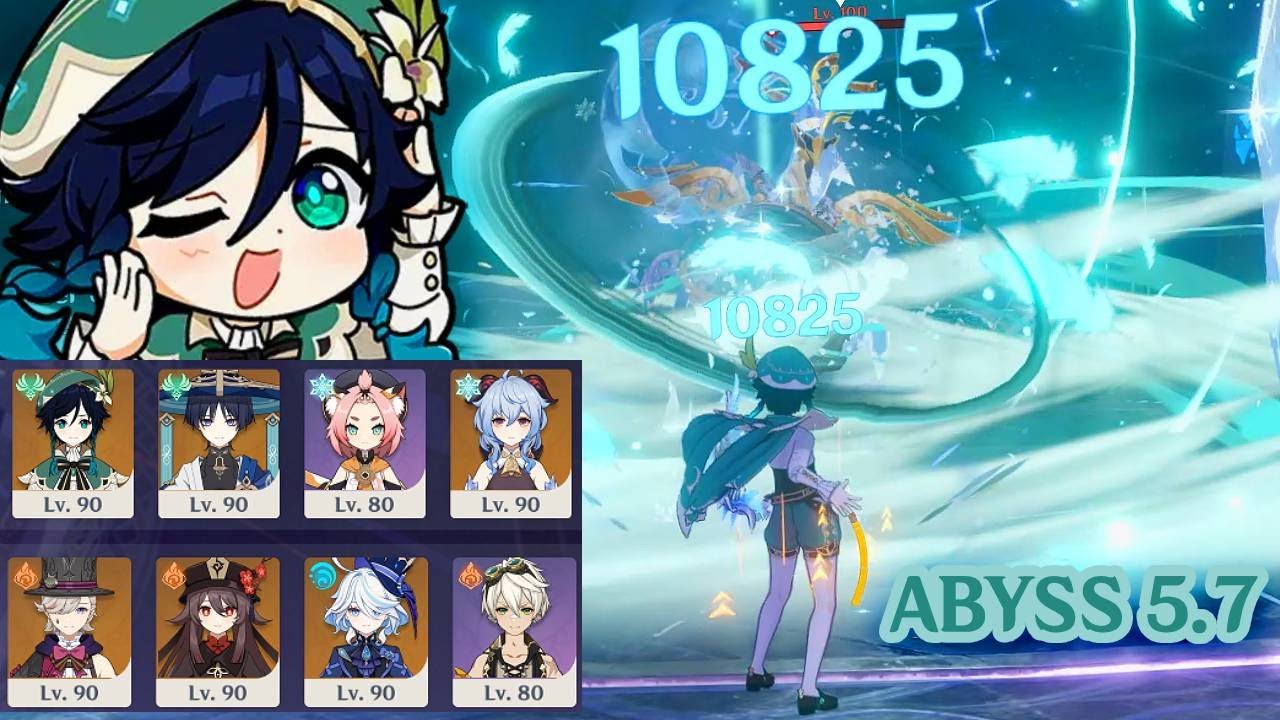 Venti Fights Climate Change with his Icy Breeze - 5.7 Abyss Floor 12 - Genshin Impact