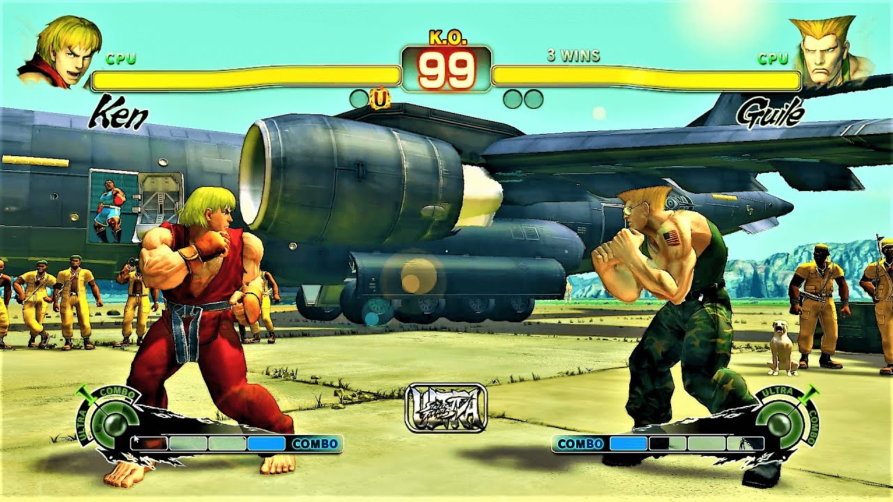 Ken vs Guile ( Hardest Al )  Ultra Street Fighter IV
