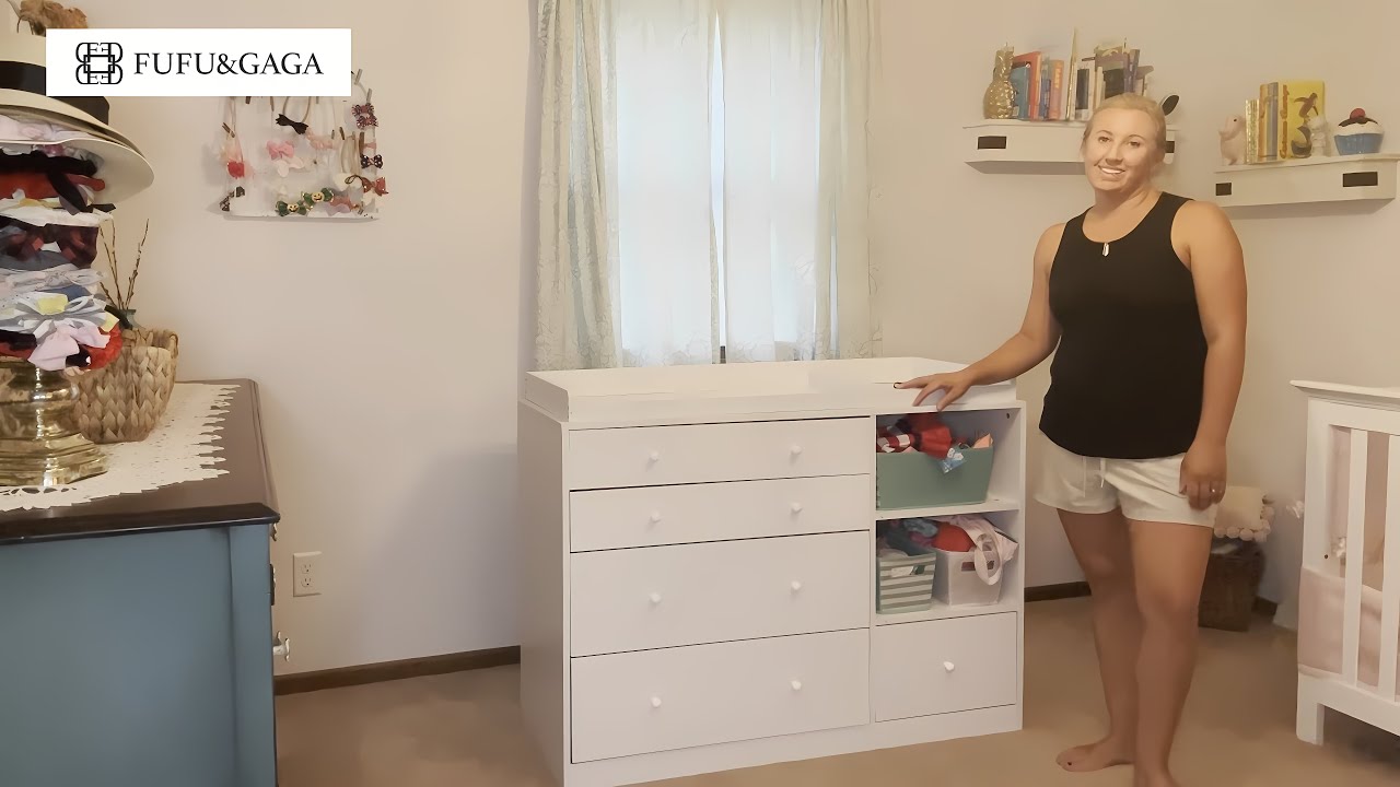 Nursery Storage Dresser Chest Changing Table Review | FUFU&GAGA
