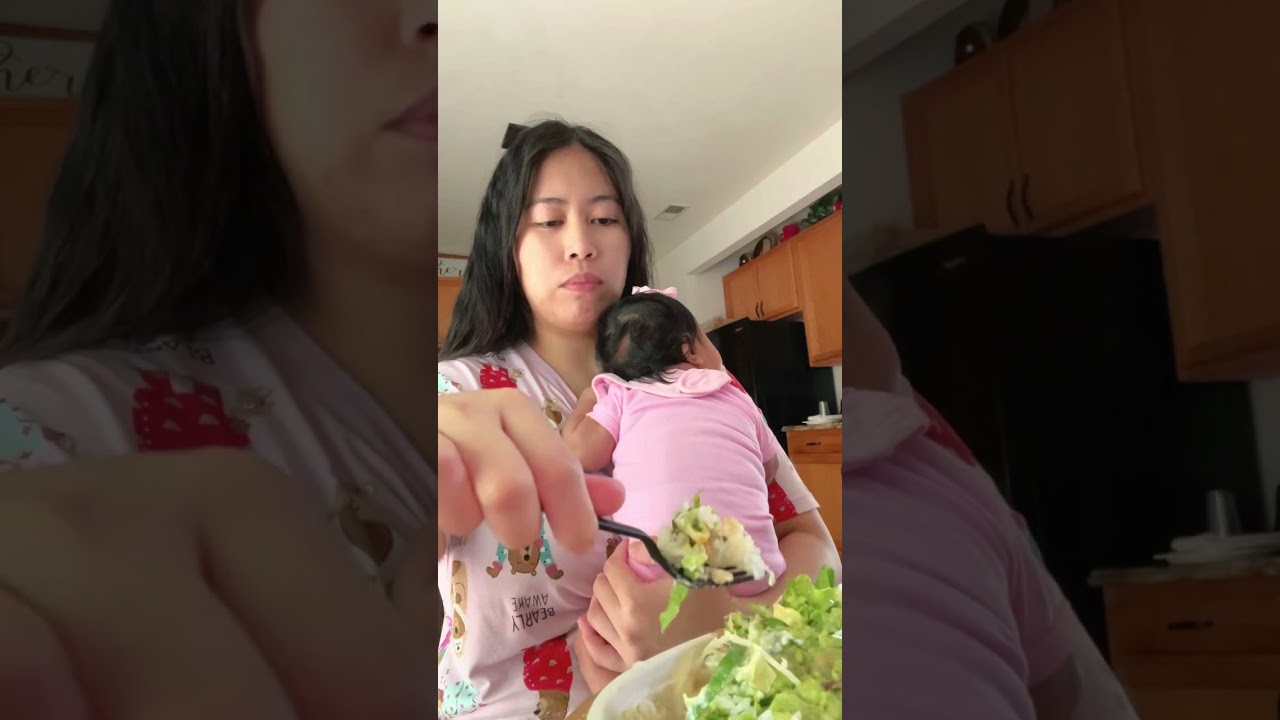 I’m struggling eating my food #viral #baby #newborn #love