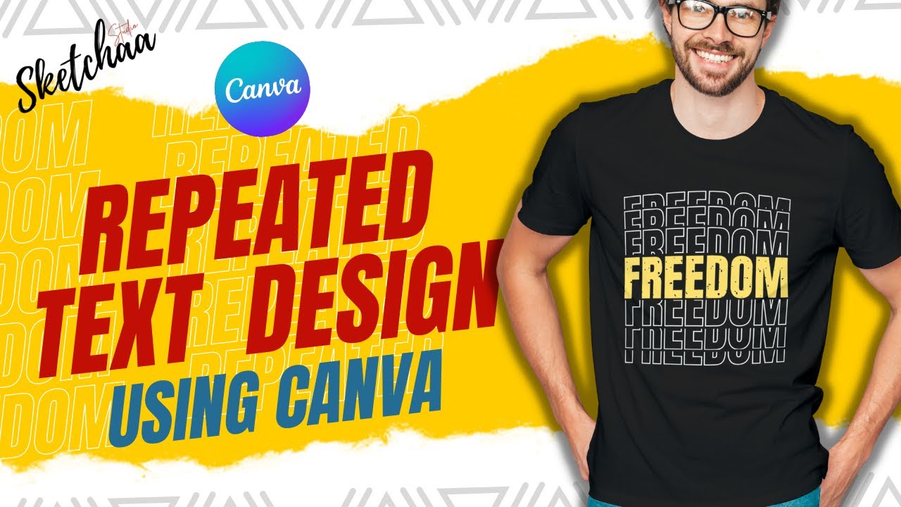 T shirt design tutorial in Canva | How to Make a Repeated Text Design
