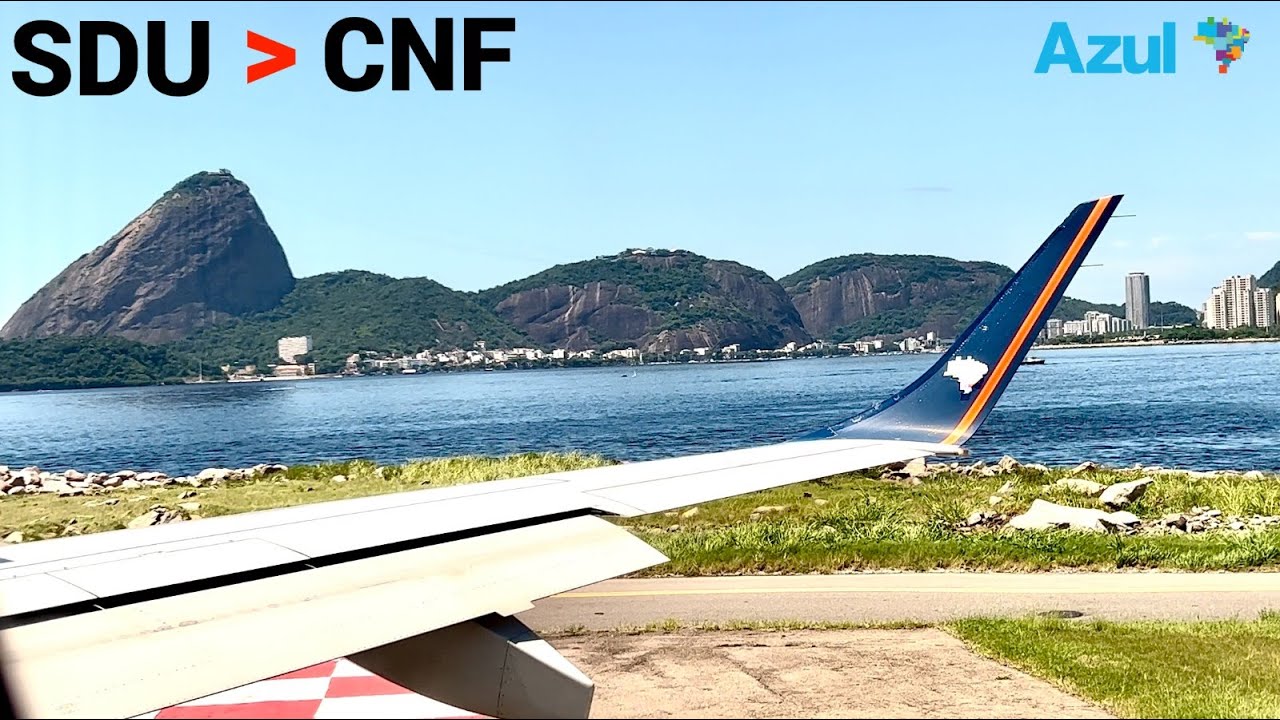 RIO DE JANEIRO X BELO HORIZONTE COM IMAGENS MARAVILHOSAS DO PÃO DE AÇUCAR NA DECOLAGEM