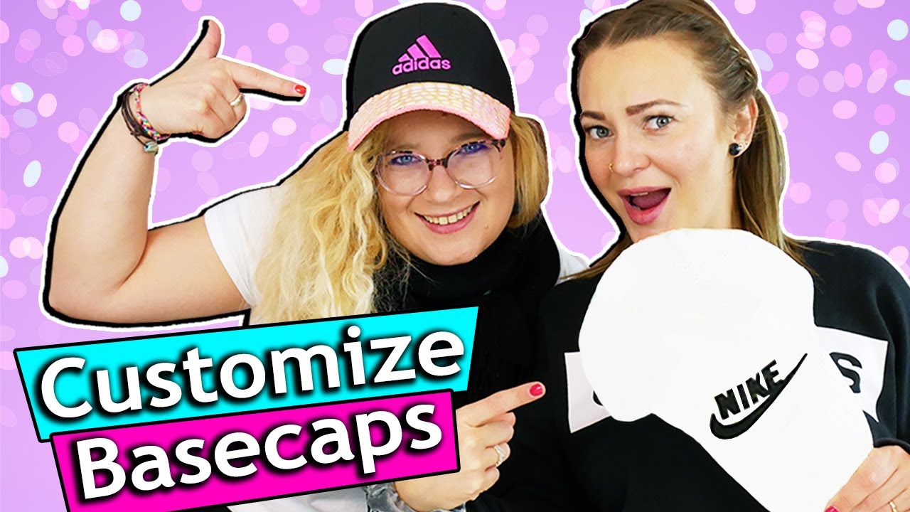 NIKE & ADIDAS CUSTOMIZE Challenge mit EVA & BIANCA! WIR DESIGNEN NIKE & ADIDAS BASECAPS