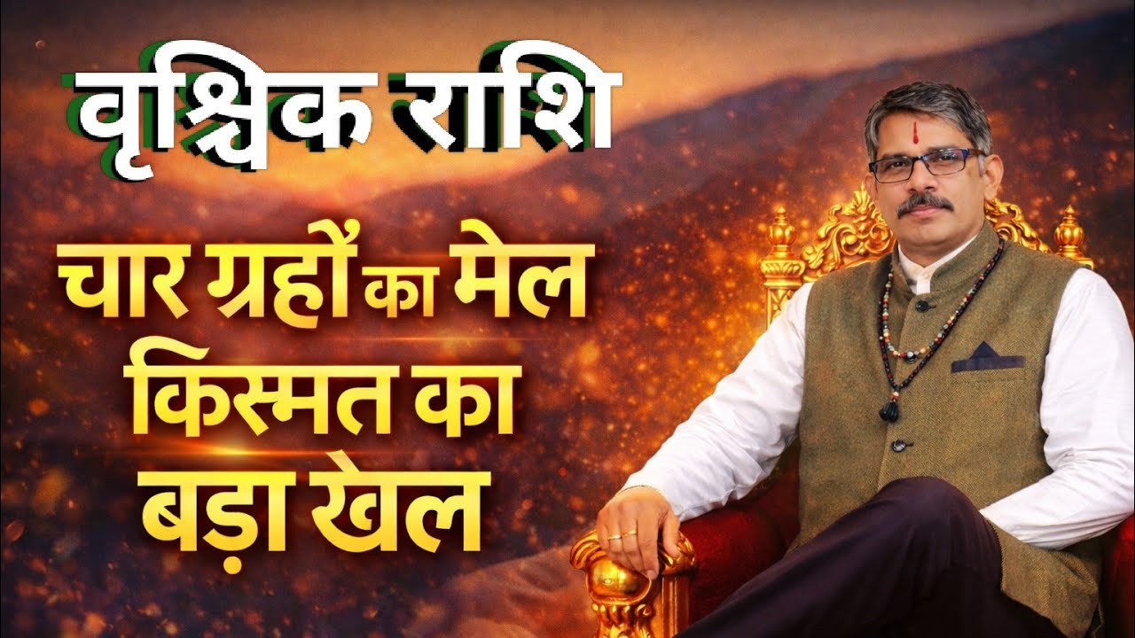 Vrischik Rashi scorpio वृश्चिक राशि । चार ग्रहों का मेल किस्मत का बड़ा खेल।  