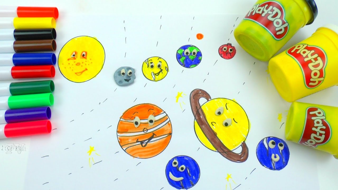 DIY How to draw and coloring Emoji Solar System Planets | Малюємо Сонячну Систему :)