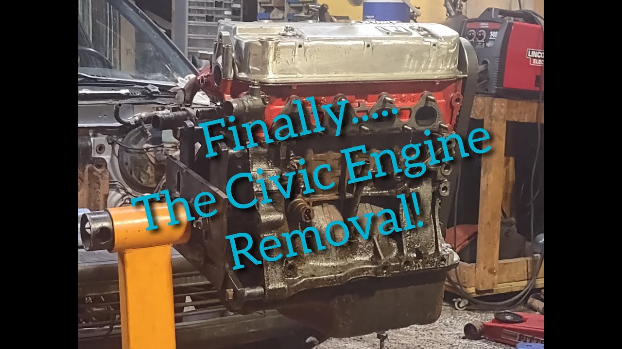 1991 Honda Civic Engine Removal #hondacivic #D15 #enginerebuild
