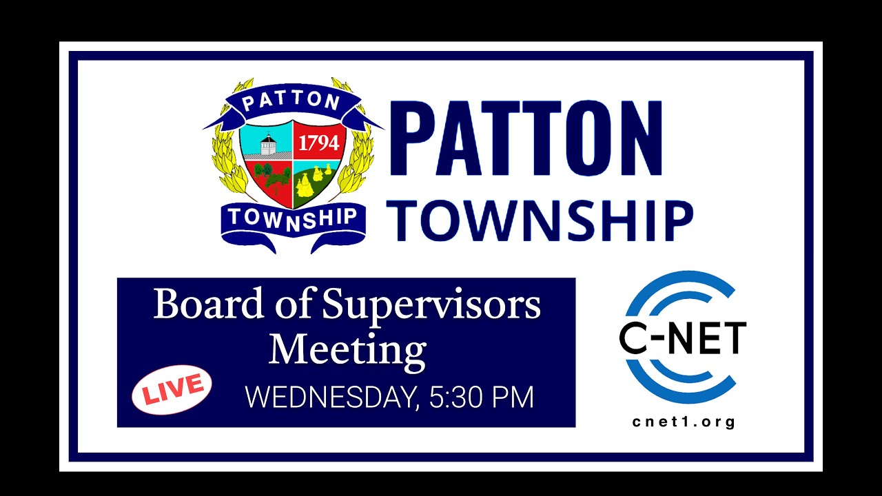 Patton Township Board of Supervisors Meeting 01/28/26 | C-NET Live Stream