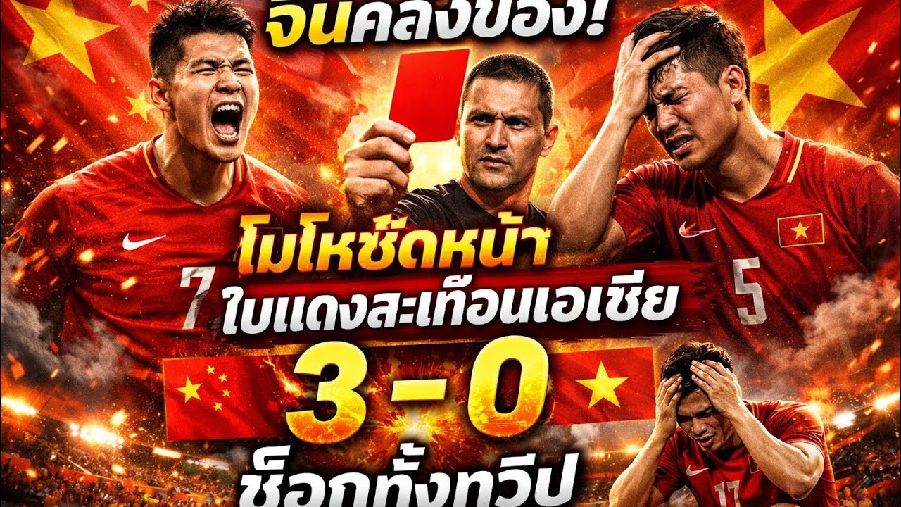 🔥 จีนคลั่งของ! โมโหซัดหน้า ใบแดงสะเทือนเอเชีย ถล่มเวียดนามเละ 3-0 ช็อกทั้งทวีป ⚽😱