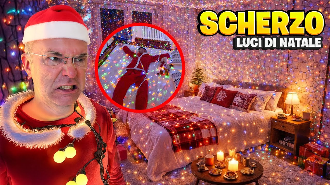 SCHERZO RIEMPIO la CAMERA di MIO PAPÀ CON 100.000 LUCI di NATALE! *IMPAZZISCE*
