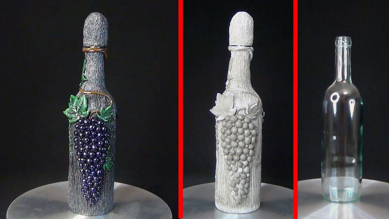 Декор Бутылки для вина с помощью Липки | Удивительный декор бутылки