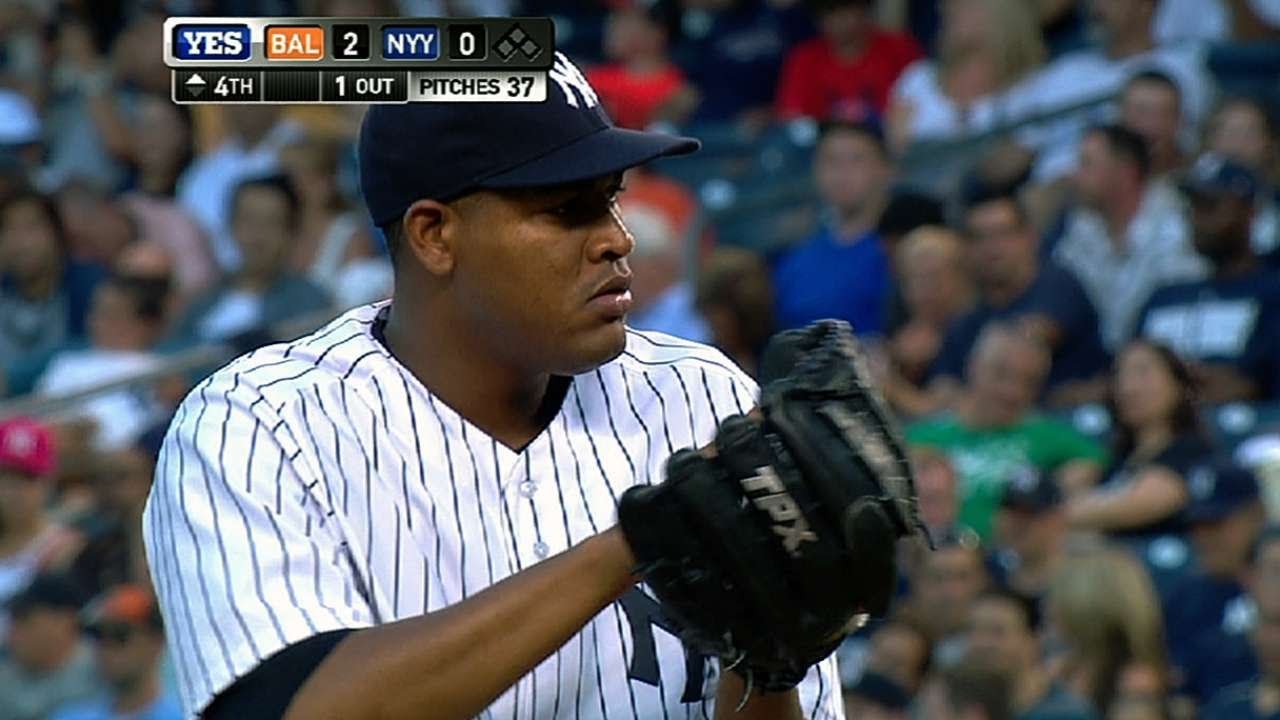 BAL@NYY: Nova strikes out 11 for complete-game win