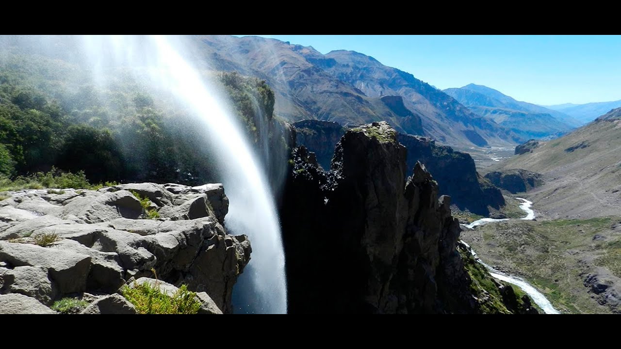 Cascada Invertida, única en América, solo 5 en el mundo y Cascada Arco Iris, VII Región