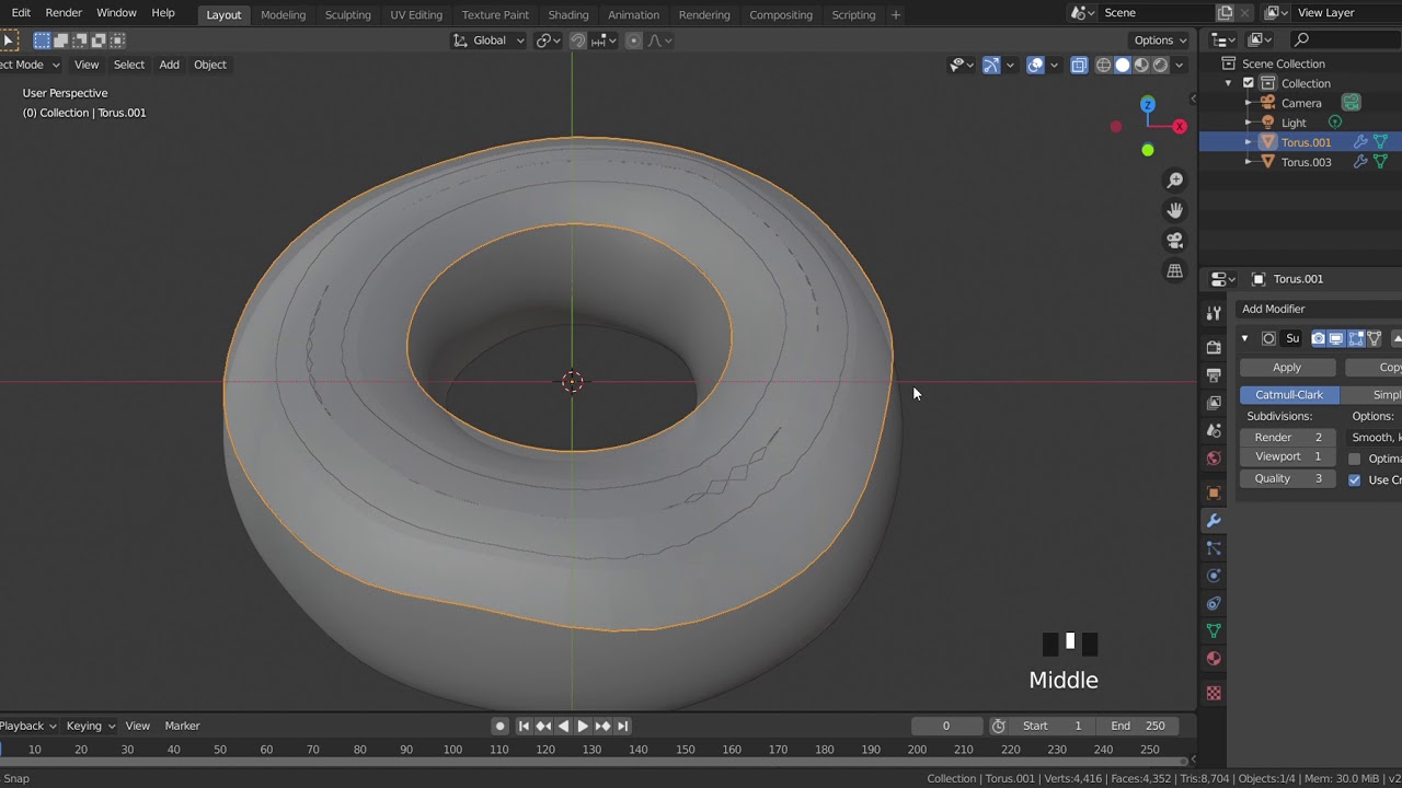 Blender 2.82 Очередные пончики. Основы моделирования. Полигональное моделирование. Скульптинг.