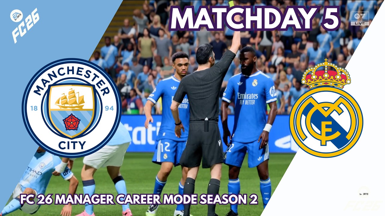 Manchester City vs Real Madrid | UEFA Champions League Matchday 5 Highlights | FC26 Career Part 82