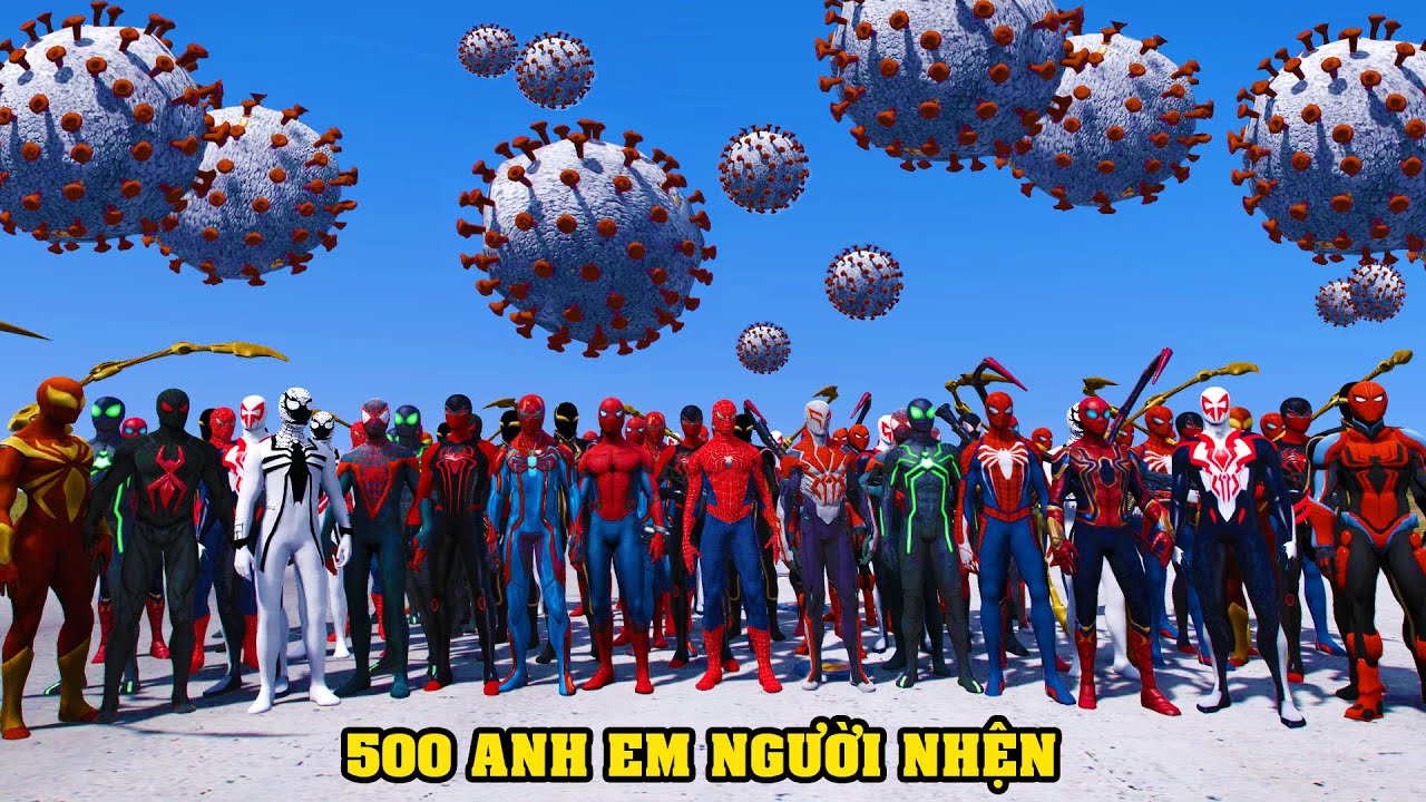 GTA 5 K&eacute;o 500 Anh Em Người Nhện Đa Vũ Trụ Tấn C&ocirc;ng Virus Corona (Covid-19) Bảo Vệ Th&agrave;nh Phố