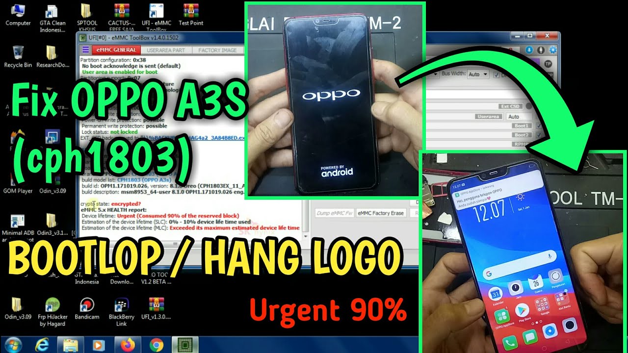 OPPO A3S (CPH1803) HENG LOGO / BOOTLOP / STUCK LOGO || Urgent 90% Langsung Done !!