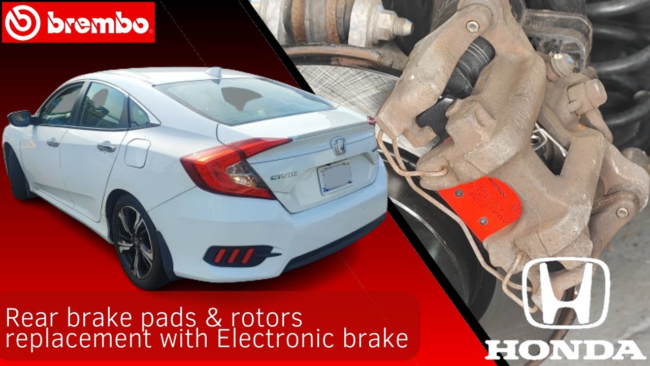 Как заменить задние тормозные колодки и диски Honda Civic 2016 🔧 Шаг за шагом🔧
