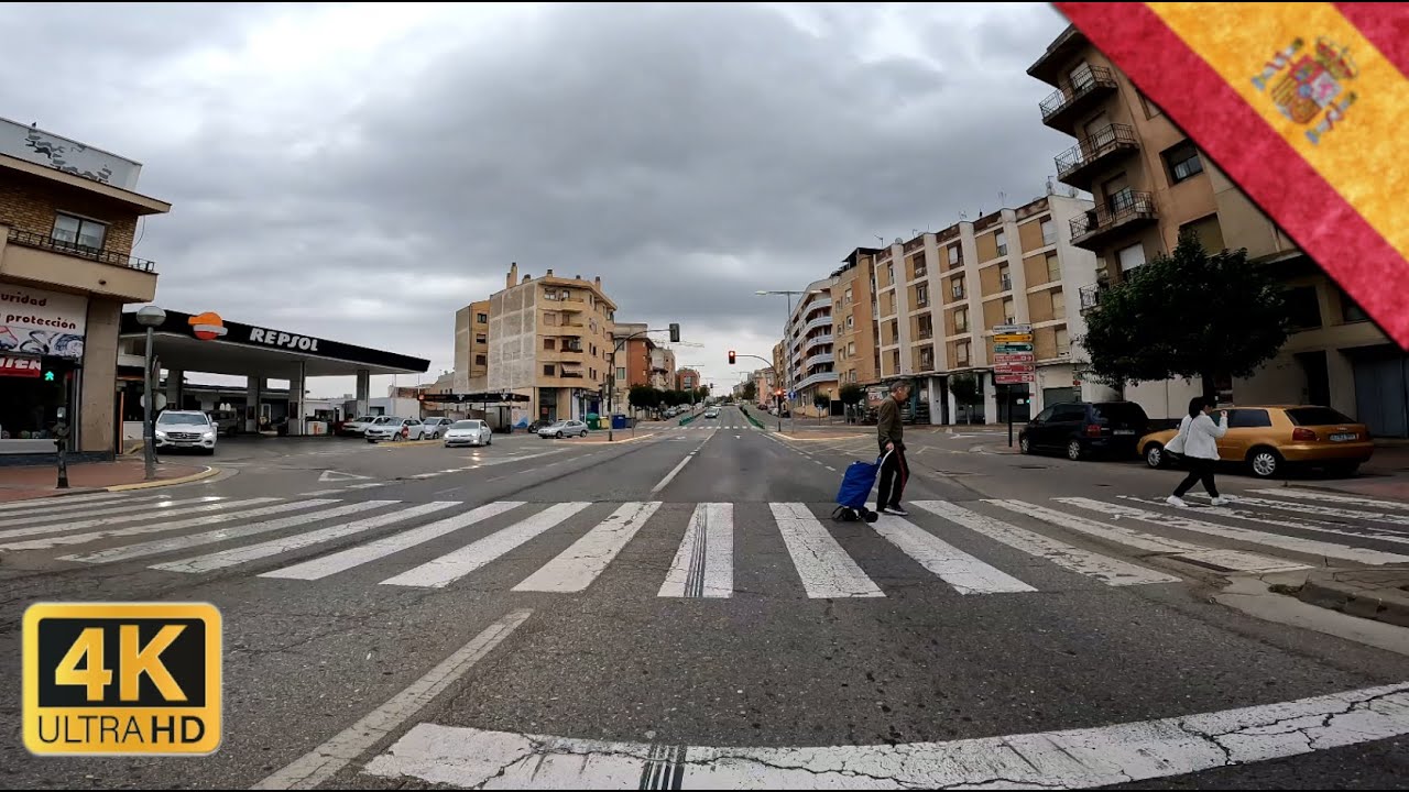 Monzon I Driving Downton I Spain 4K City Drive I Raw Engine Sound 🇪🇸