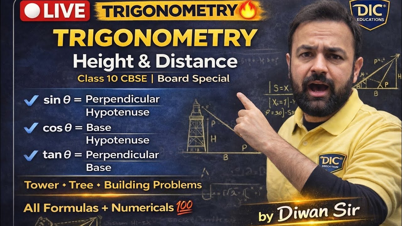 Class 10 Trigonometry LIVE 🔴 | Full Chapter One Shot | CBSE Board 2026 | Easy Tricks & PYQs
