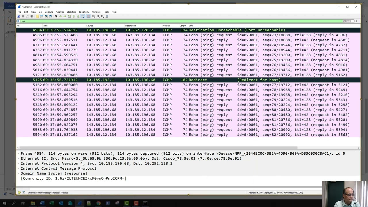 Лаборатория Wireshark ICMP