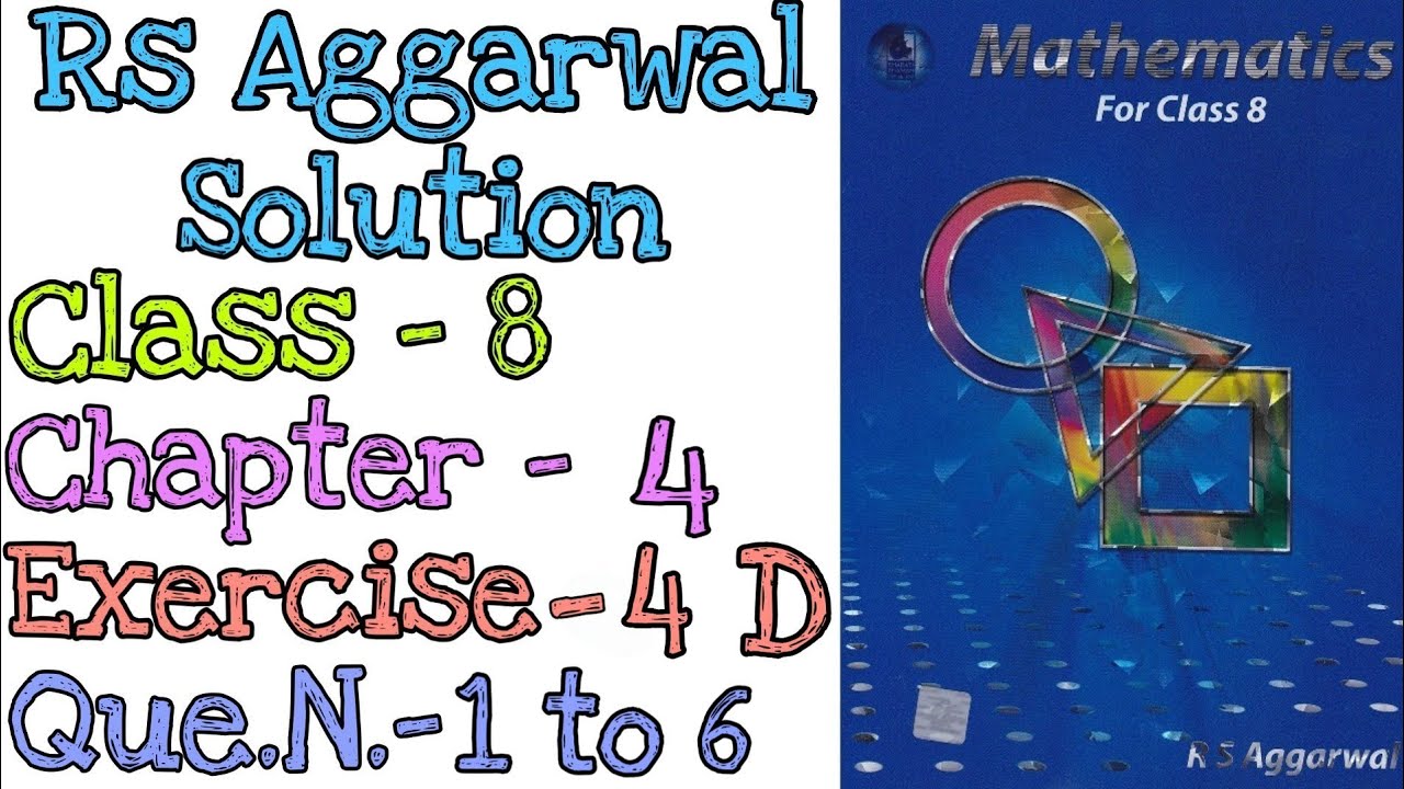Cubes and cube roots | Class 8 Exercise 4D Question 1 - 6 | Rs Aggarwal | @mdsirmaths