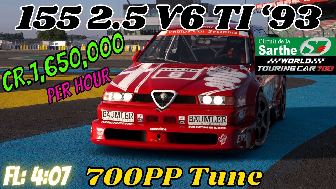 GT7|Alfa Romeo 155 2.5 V6 TI ‘93|La Sarthe 700pp|1.37 (Requested)