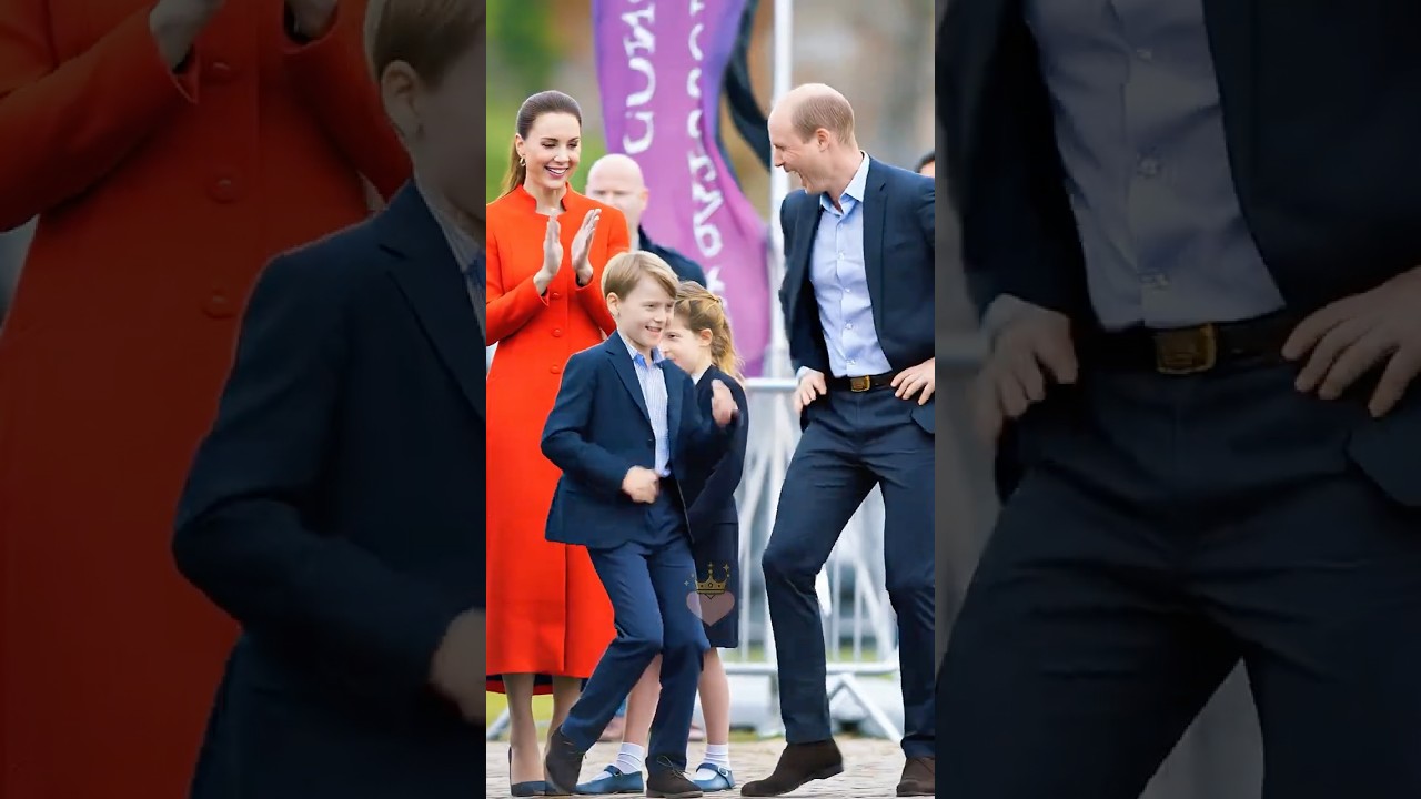 George dances wild, dad William joins in 🤩#royalfamily #princewilliam #princegeorge
