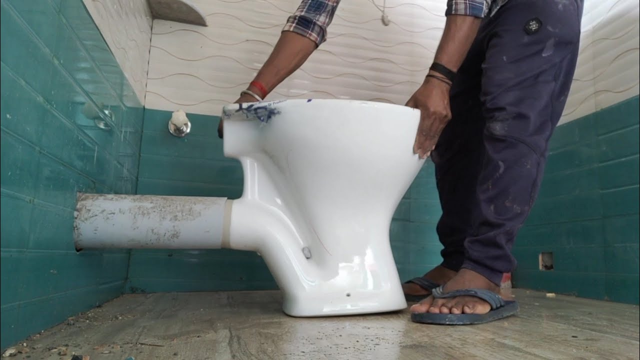 p trap commode Installation in Bath || commode kaise lagate hain || কোমোড কি ভাবে বসাতে হয়
