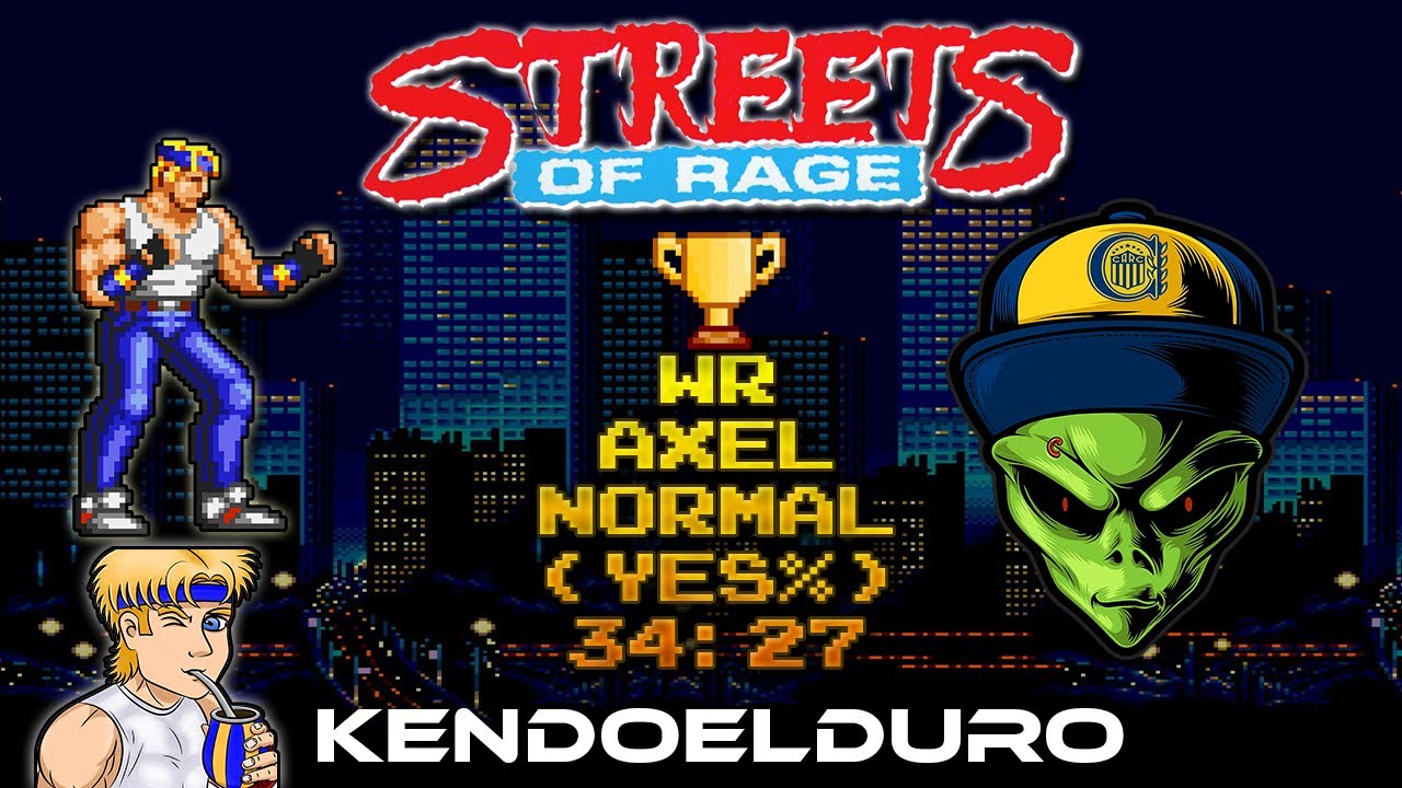 Streets of Rage - Speedrun - WR - Axel - Normal (Yes%) - 34:27 / 34:20