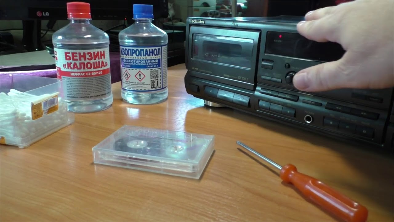 Профилактика кассетной деки Technics. Чистка пасиков, уменьшение детонации.