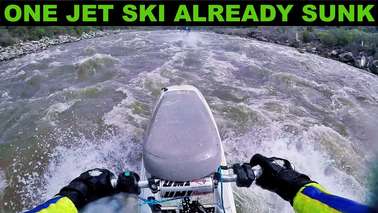 Riding a stand up Jet Ski up river rapids and it didn't go as planned.