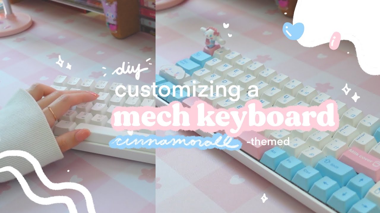 🐶 putting together a cinnamoroll-themed 65% mechanical keyboard | DIY a kawaii keyboard with me ☁️