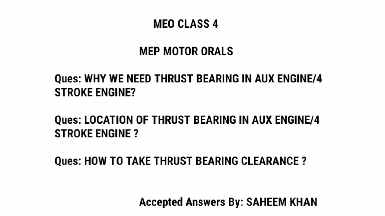 NEED OF THRUST BEARING IN AUX ENGINE WITH LOCATION | HOW TO TAKE THRUST BEARING CLEARANCE AUX ENGINE