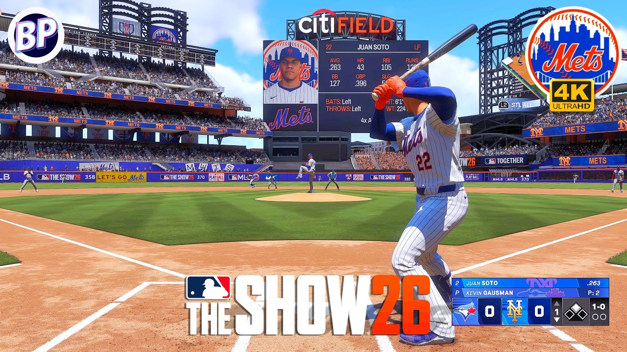 MLB The Show 26: Нью-Йорк Метс против Торонто Блю Джейс | ПЕРВЫЙ ГЕЙМПЛЕЙ | PS5 4K 60fps