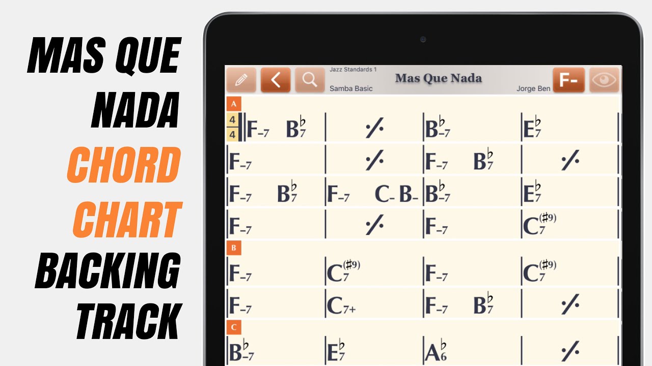 Mas Que Nada - Samba Backing Track F minor 179 BPM - Songistic App