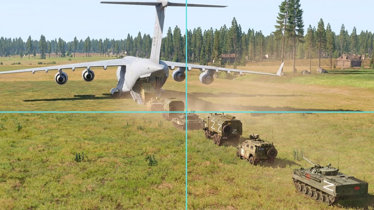 Russian Military Vehicles Flown By Jet Into Frontline Wiped Out by Missile