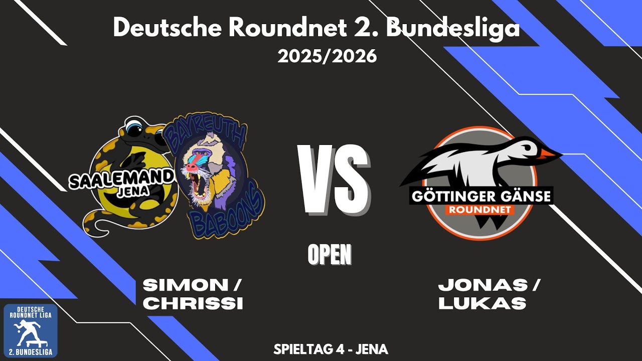 2. Bundesliga [ST4] | OPEN Saalemander Jena BT vs. Göttinger Gänse | Simon/Chrissi vs. Jonas/Lukas