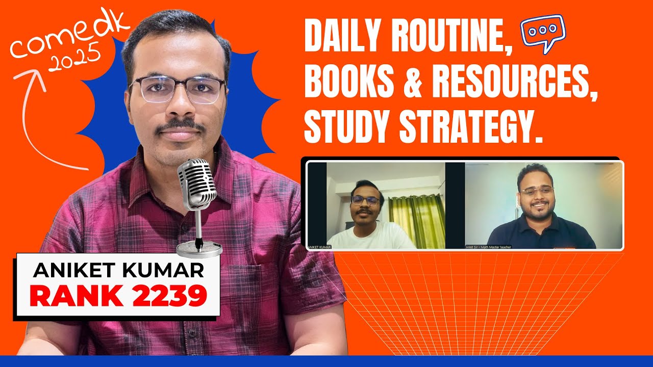 COMEDK 2025 Topper Aniket Kumar Ranked 2239 🏅 Shares His Success Story - COMEDK Topper Interview 🏆