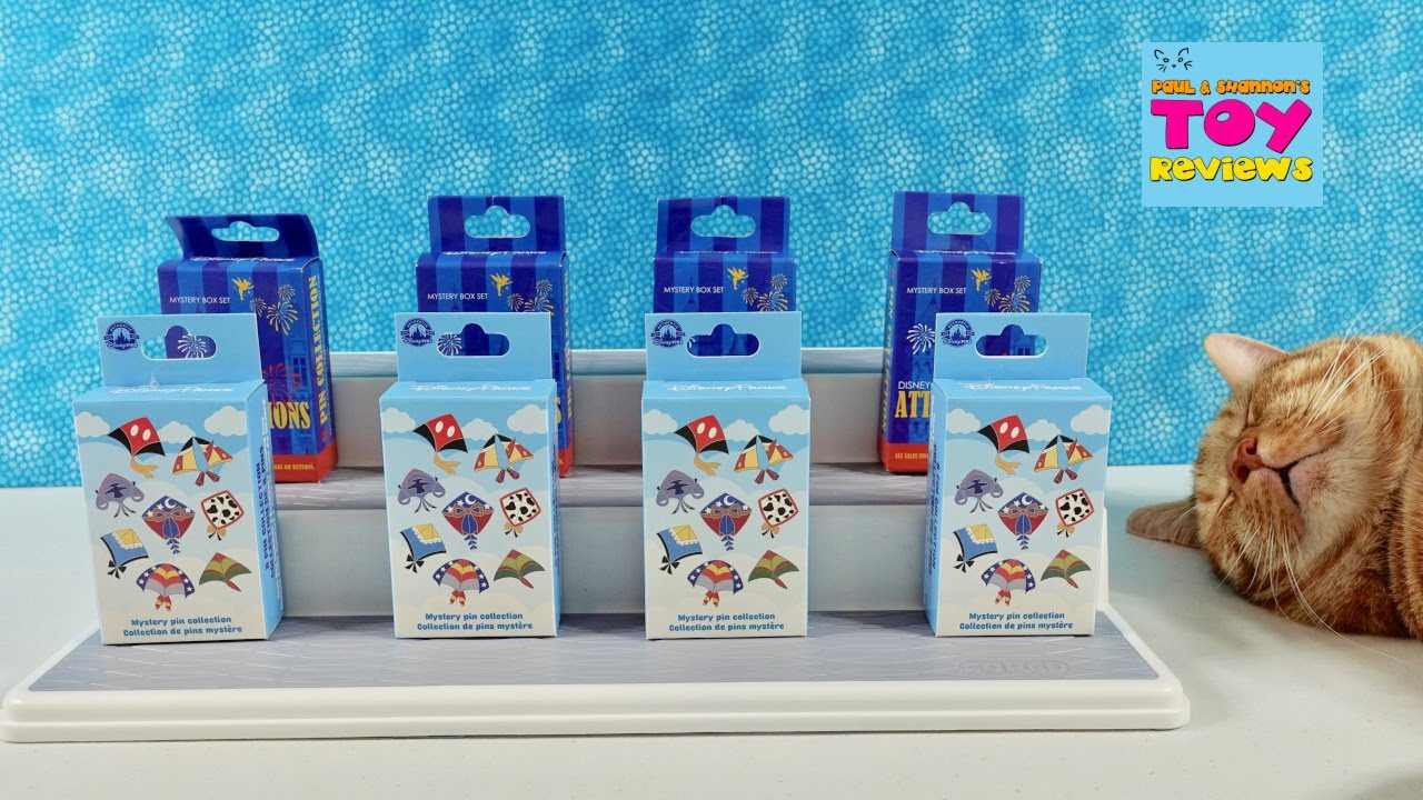 Disney Attractions & Kites Blind Box Collector Trading Pins Unboxing Review | PSToyReviews