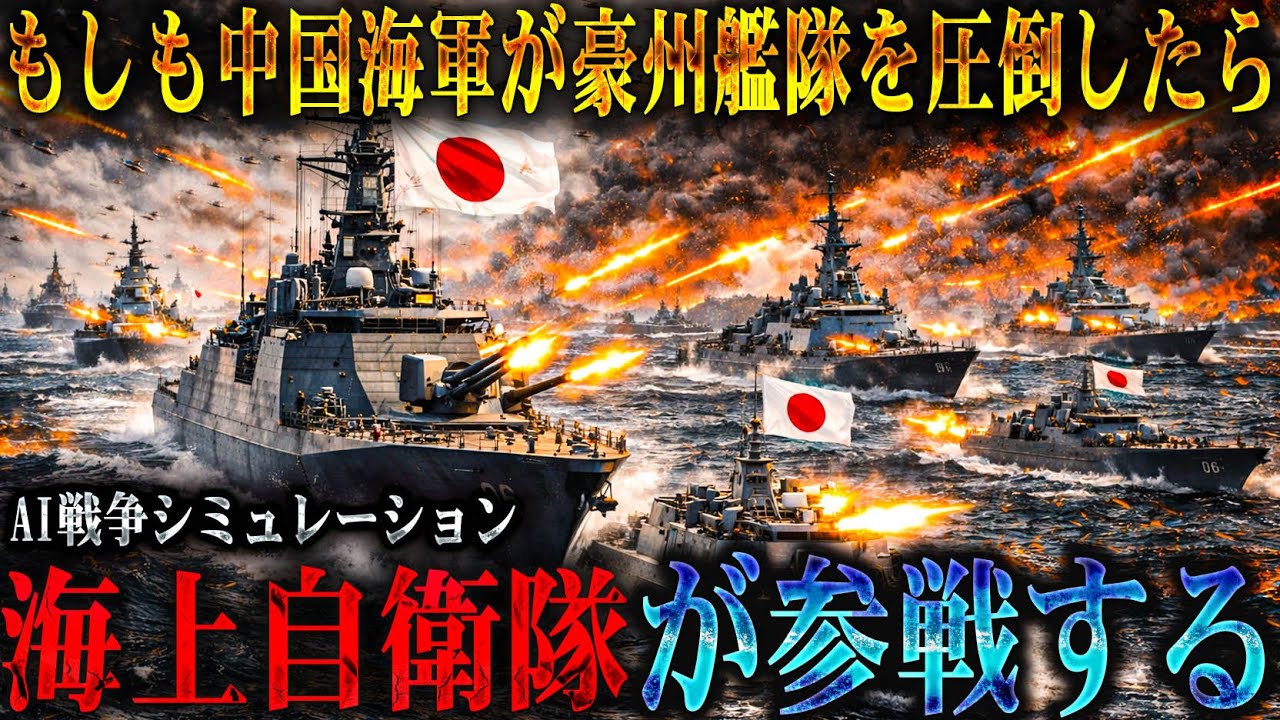 【西太平洋決戦の瞬間】もしも中国海軍タイプ055艦隊がオーストラリア艦隊を圧倒した時、海上自衛隊がもがみ型護衛艦で参戦すれば戦況はどこまで逆転できるのか？【AIシミュレーション】