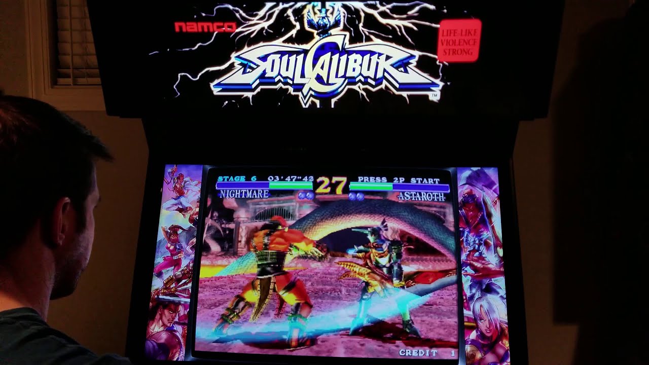 Soul Calibur Arcade Cabinet MAME Playthrough w/ Hypermarquee
