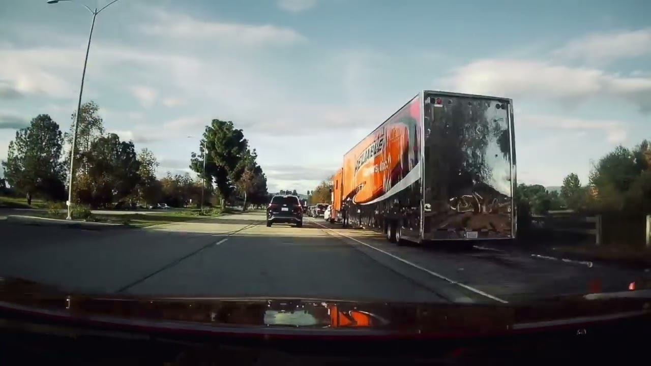 Driving through Encino, California