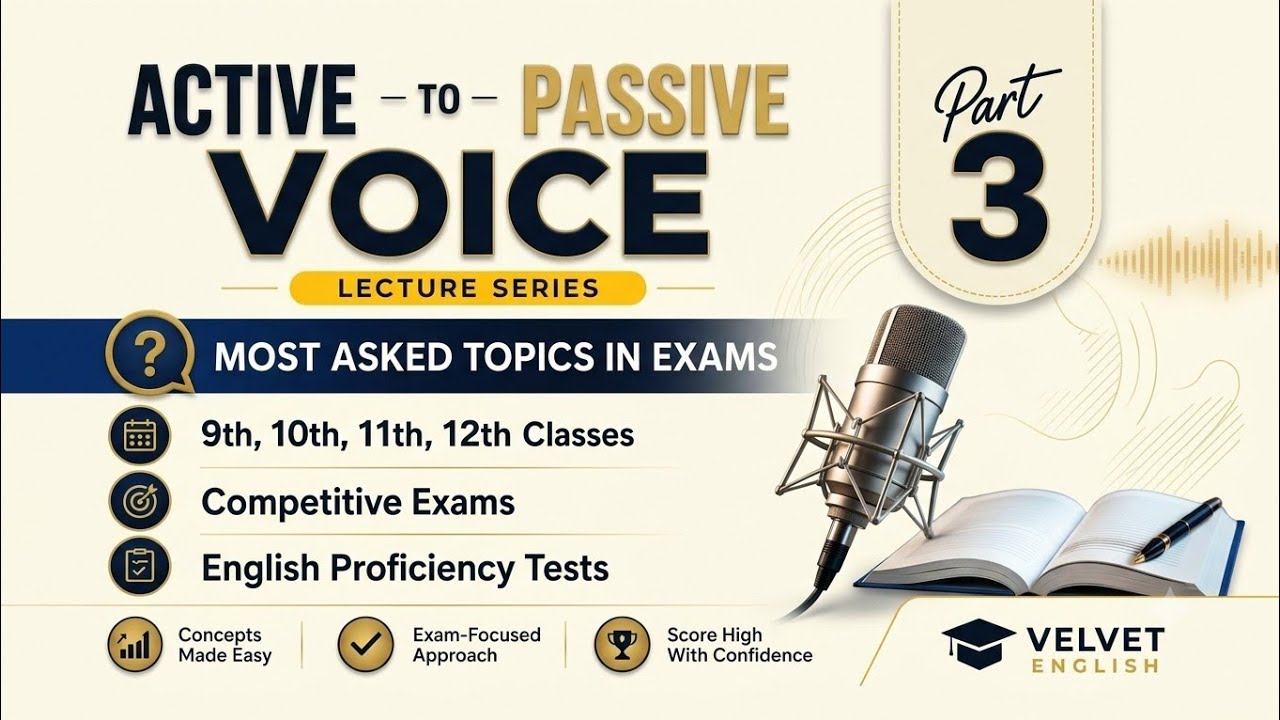 Active to Passive Voice | Part 3 | Easy English Grammar in Urdu & Hindi | Velvet English