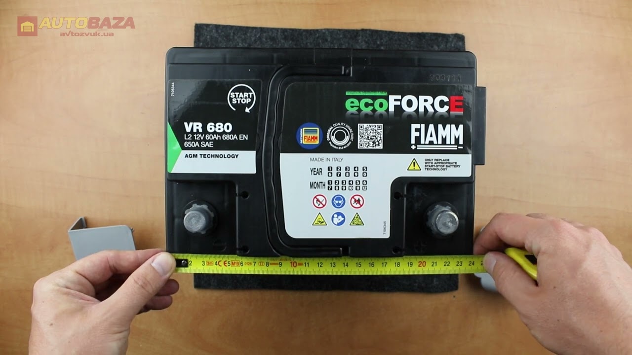 Автомобільний акумулятор Fiamm 6СТ-60 АзЕ ecoFORCE Start&Stop (VR680) (7906199)