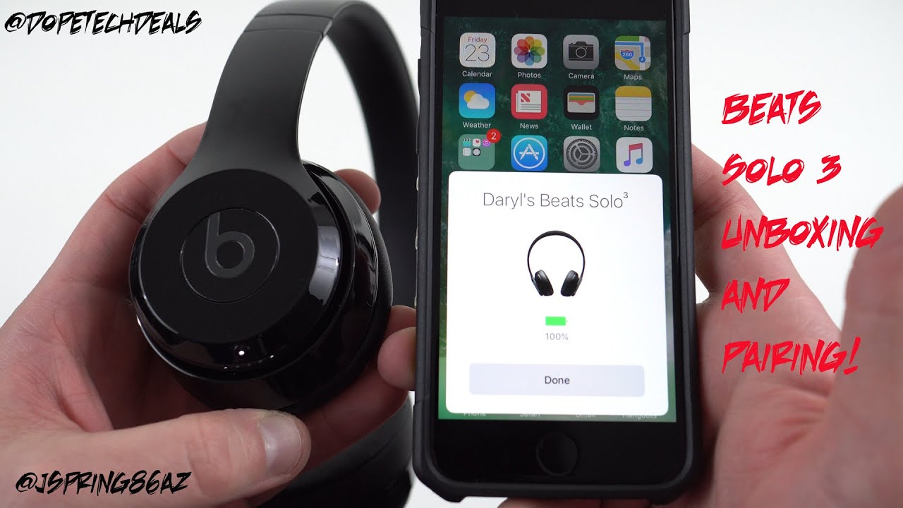 Beats Solo 3 Wireless Jet Black Unboxing and Pairing Test